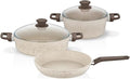 5 Pcs/Set Cookware Set Kitchenware Saucepan Cooking Pot and Pan Set Non-St?ck Granite Stainless Steel Kitchen 24/28/28 Cm