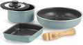 [Online Limited Color] Green Pan Click Chef 5-Piece Set Smoky Blue Mayflower Color