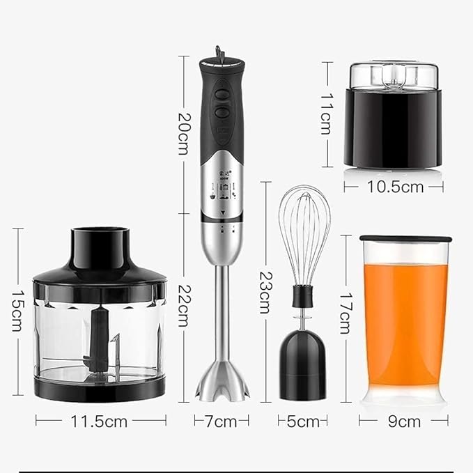 Immersion Hand Blender 5-in-1 8-Speed Stick Blender with Milk Frother Egg Whisk for Coffee Milk Foam Baby Food Smoothies Sauces and Soups