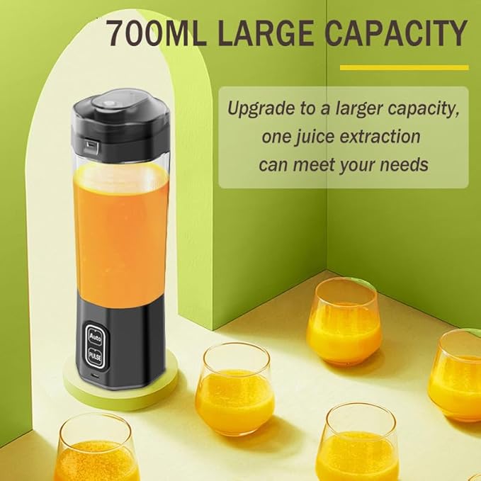 Portable Blender for Shakes and Smoothies USB Rechargeable 24oz Personal Blender with 6 Blades and Lid IPX8 Waterproof &amp Self Cleaning Mini Juicer Cup Blenders for Travel Home Office Camping