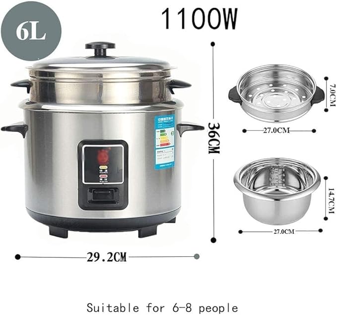 Portable rice cookerStainless Steel Rice Cooker Household 3L-6L Automatic Insulation Multi-function With Steamer Household/dormitory