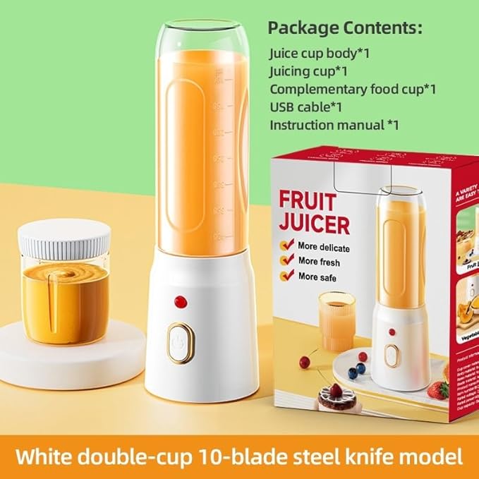 500ML Portable Electric Blender 40W USB Rechargeable Cordless Juicer High Powerful Cup Smoothie Milkshake Juice Food