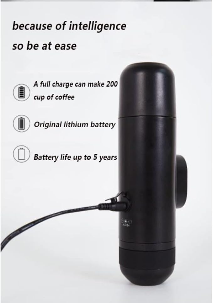 Electric Portable Coffee Machine Black Ground Coffee Capsules Mini Espresso USB Rechargeable Coffee Machine