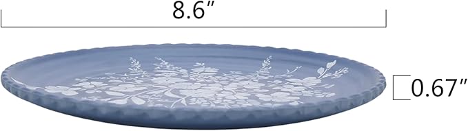 12-Piece Daisy Bamboo Melamine Dinnerware Set Bamboo Fiber Plates and Bowls with Floral Pattern Lightweight Unbreakable Dishes for 4