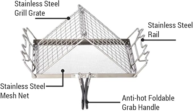 Folding Stainless Steel Camp Stove Toaster Camping Stove Toaster Portable Bread Toaster Rack for Backpacking Outdoor Picnic Easy Setup for Toasting 2 Pieces