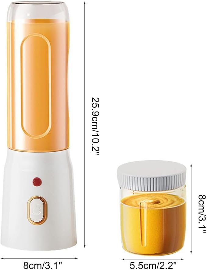 Portable Blender Powerful Smoothie Maker with USB Rechargeable Battery 450ML Travel Blender Cup for Shakes Protein Drinks Juices Home Gym Office Use