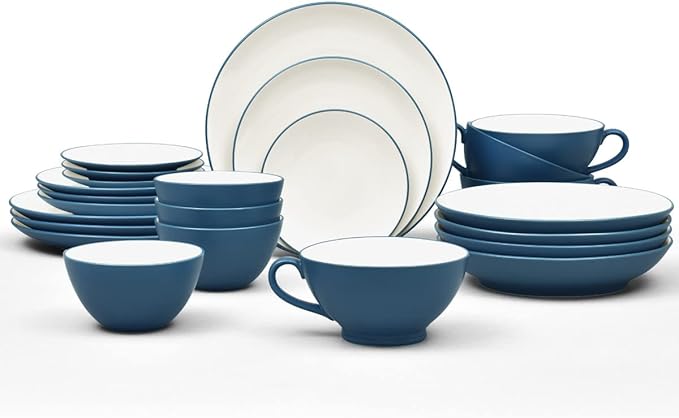 Noritake Colorwave Blue 24-Piece Dinnerware Set Service for 4