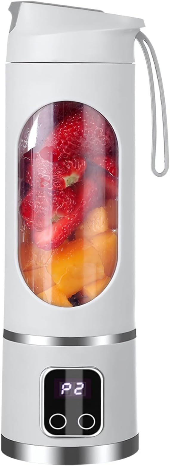 Portable Blender Student-Friendly Juicer Cup Rechargeable Battery with USB Charging 15.2 Fl Oz / 450 Ml Volume Perfect for Home Use and Travel Comfortable Silicone Handle