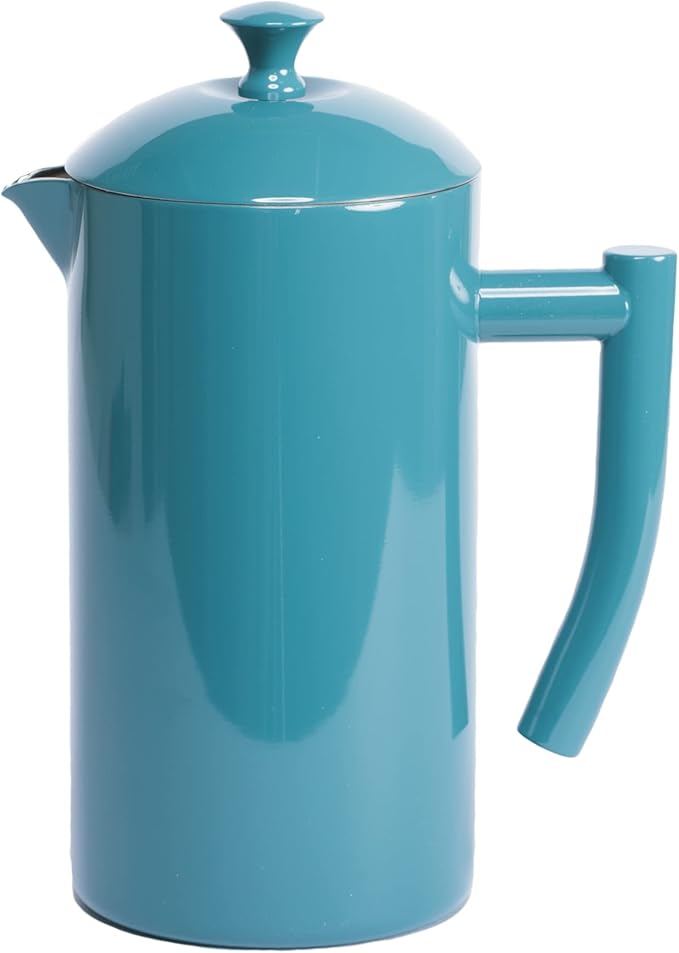 Frieling Double-Walled Stainless Steel French Press Coffee Maker Lagoon Blue 34 fl oz.