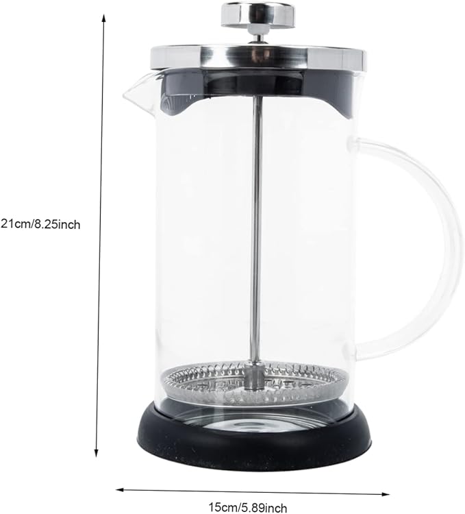 Household Coffee Press Sturdy Manual Coffee Pot with Glass Teapot Coffee Maker for Home Brewing and Milk Frothing Housewarming present