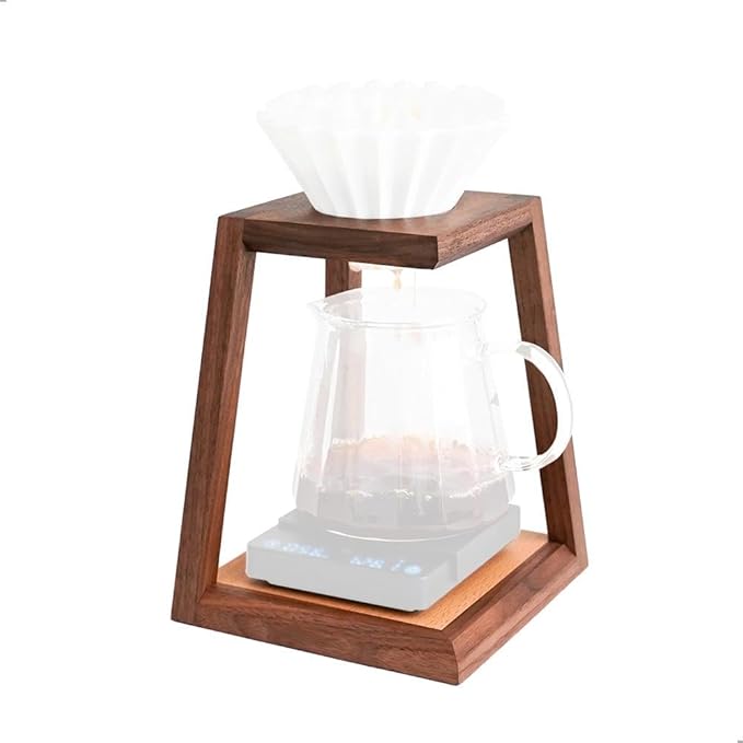 watchget Pour Over Coffee Station Coffee Dripper Stand Wooden Drip Station Pour Over Coffee Maker Stand Filter Holder