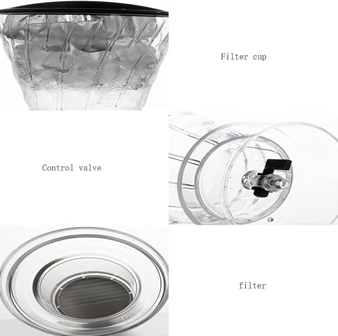 Beverage Equipment Modern Coffee MakerCold Brew Coffee Maker with Adjustable Free Dripper FilterHome Office Heat-Resistant Glass Bottom Pot Siphon Coffee Maker