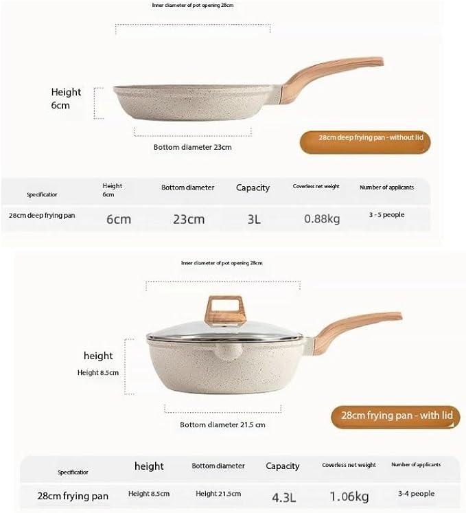 Tourmaline Non Stick Pan Soup Pot Frying Stir Steaming Boiling Milk Induction Cooker Cookware Set