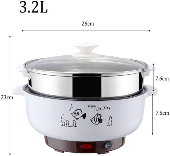 Cooking Pot Non-Stick Anti-Scratch Pan Electric Cooker-Multifunction Electric Cooker Skillet Wok Electric Hot Pot For Cook(L)