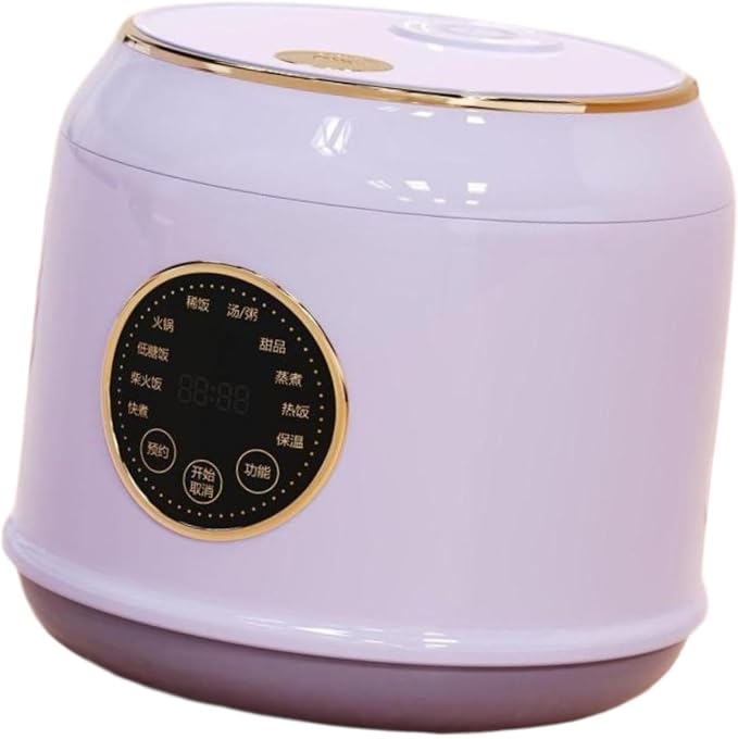 Electric Rice Cooker Small Electric Rice Pot 2L Multipurpose Nonstick Inner Pot Slow Cooker Ceramic Glaze Liner purple