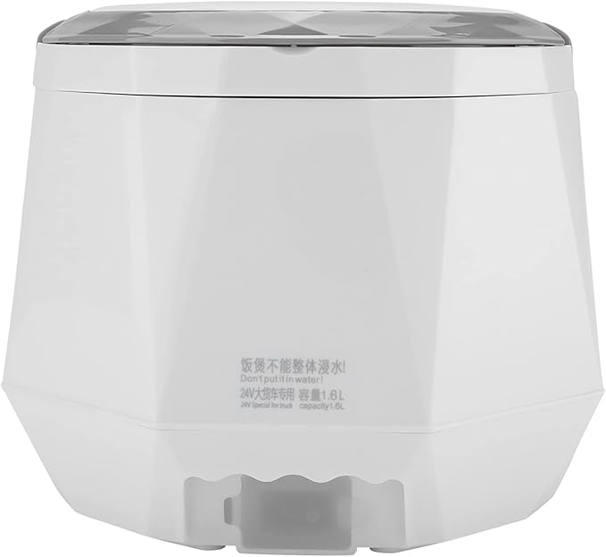 24V 140W 1.6 L Rice Cooker Electric Instapot Cooker Portable Multifunctional Rice Cooker Food Steamer for Truck 18 * 18.1 * 15.6cm (White)