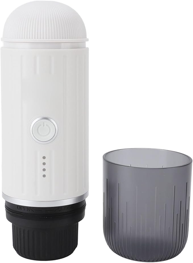 ZJchao Portable Coffee Maker Mini Machine 19 Bar High Pressure Professional Oil Extraction Compact Travel Coffee Machine for Home Office Travel ABS Material (White)