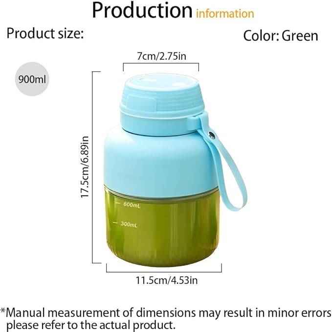 Portable Blender for Shakes and Smoothies 30oz Small Personal Blender with 10 Blades Portable Juicer Blender for Travel Sports Kitchen Green