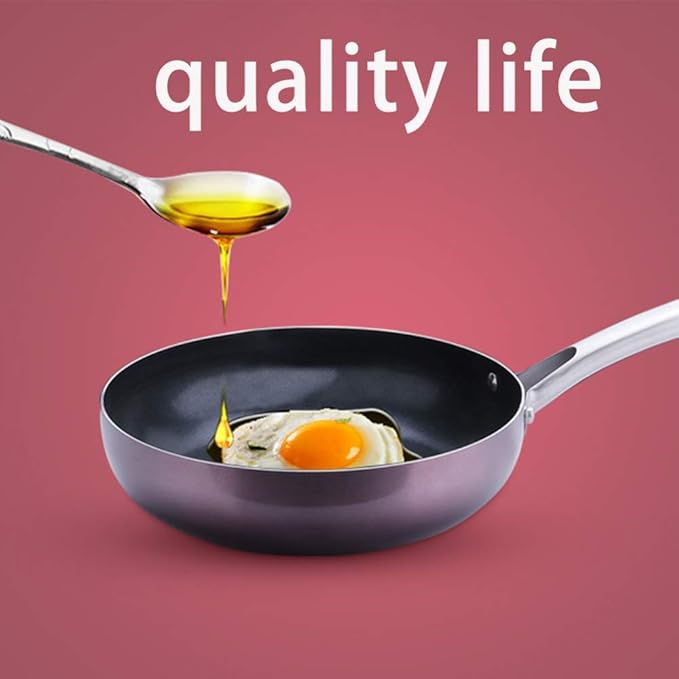 Non-Stick Cookware Set with 3 PiecesTempered Glass Cover Comfortable HandleSuitable for A Variety of Gas Including Induction Cooker Frying Pan