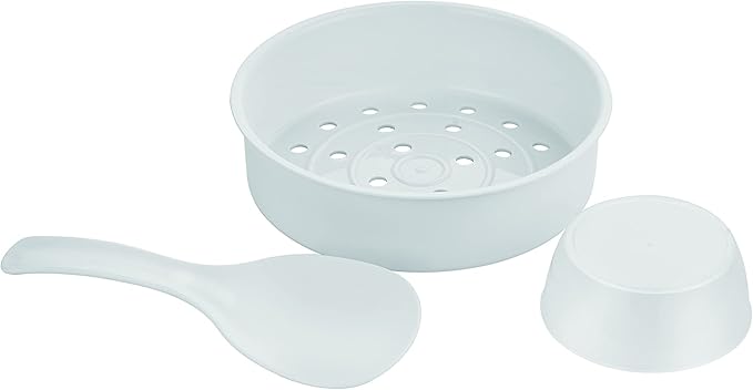 Salton 8 Cup Jar Style Automatic Rice Cooker with Food Steaming Basket Measuring Cup &amp Spatula Removable Non-Stick Cooking Bowl (RC2027)