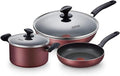 3Pcs Cookware Set Non-Stick Cookware Frying Pan Cooking Pot &amp Pan Saucepan with Glass Lid Octopus feet