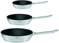 RÖSLE DIALOG Bratpfannen-Set 3-tlg. Pfannen mit Keramikversiegelung ProCera 20 cm - 24 cm - 28 cm Durchmesser Edelstahl 18/10 silberfarben / schwarz PFOA frei Induktionsgeeignet