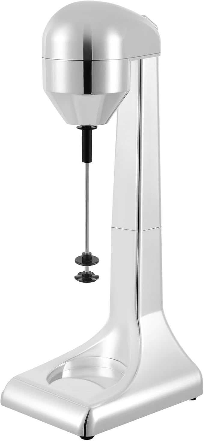 500ML Silver Milkshake Maker 110V 100W Electric Milkshake Making Machine Single Head Smoothie Maker with Stainless Steel Cup Countertop Beverage Blender for Home Coffee Shops