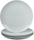 10.5 inch LaGlint Dinner Plate Set of 6 Lightweight Round Opal Glass Grey Dinnerware Plates Dishwasher and Microwave Safe