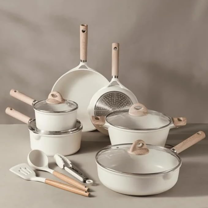 Nonstick Pots and Pans Set 13 Pieces Kitchen Cookware Sets Compatible for All Stoves