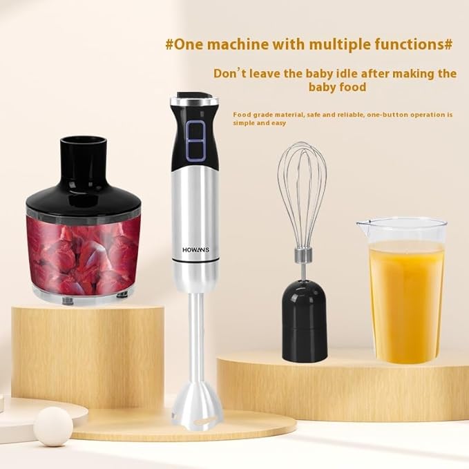 Hand Blender Multi-function Handheld Electric Blender with Chopper Whisk and Beaker