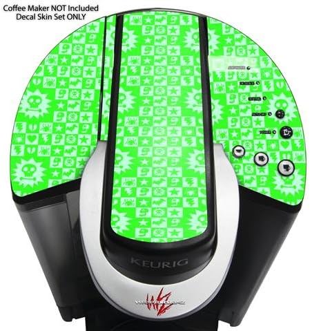 Decal Style Vinyl Skin compatible with Keurig K40 Elite Coffee Makers Gothic Punk Pattern Green (COFFEE MAKER NOT INCLUDED)