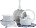 Cookware Set 15Piece Gourmetific Cookware Detachable Handle Set Nonstick Maifan Cookwares Sets Stackables Non-Stick Ceramic Coating PFOA FreeOven Safe