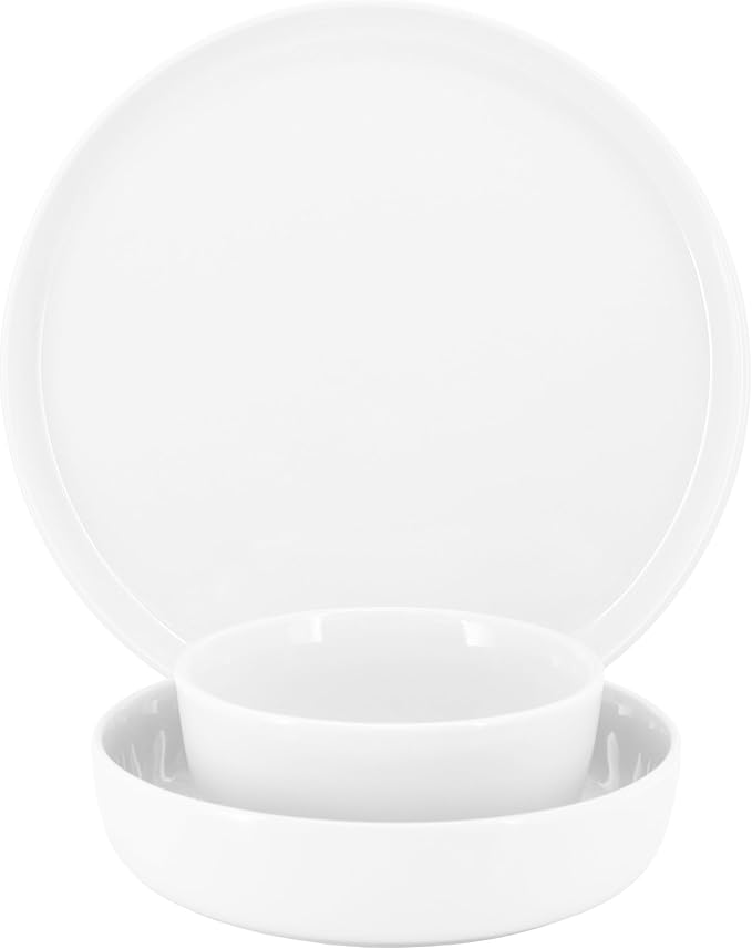 Elama Duncan 18 Piece Porcelain Dinnerware/Tableware Set Service for 6 (White)
