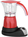 Aluminum Alloy Electric Coffee Pot Electric Moka Pot for Home for Office Making Coffee(red)