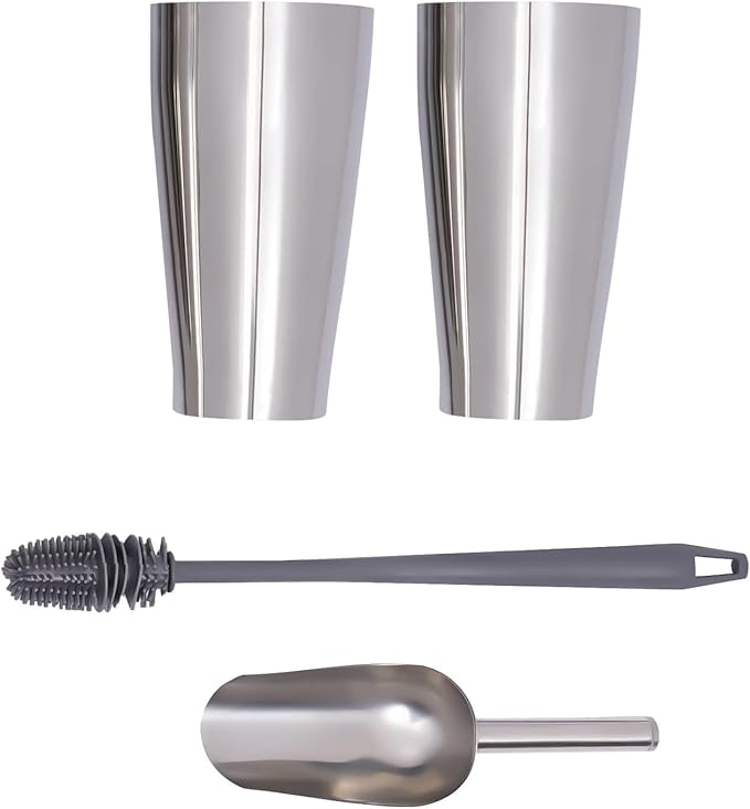 Milkshake Maker Commercial Stainless Steel Milk Shaking Machine with Double Head Drink Mixer 180W Electric Milkshake Maker with 2Pcs 800ml Cups Household Milk Shaker for Making Drinks