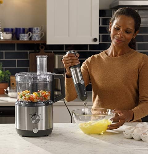 GE Immersion Blender | Handheld Blender for Shakes Smoothies Baby Food &amp More | Includes Whisk &amp Blending Jar | 2-Speed | Interchangeable Attachment for Easy Clean | 500 Watts | Stainless St