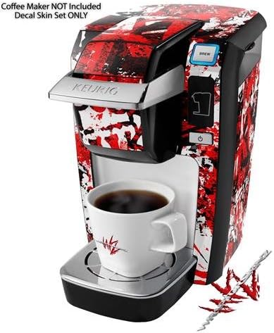 Decal Style Vinyl Skin compatible with Keurig K10 / K15 Mini Plus Coffee Makers Red Graffiti (COFFEE MAKER NOT INCLUDED)