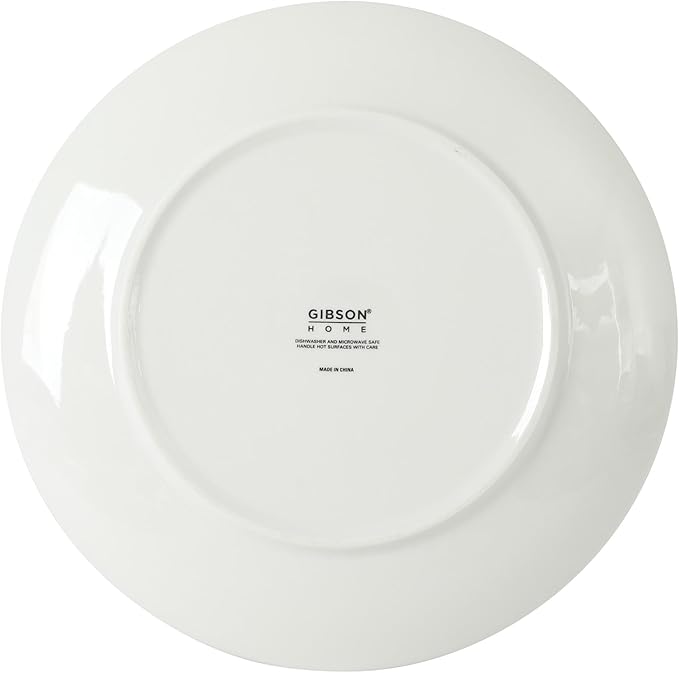 Gibson Home Palace Suite 16-Piece Dinnerware Set Blue Floral Stoneware Plates &amp Bowls Service for 4 Round Durable Everyday Dish Set