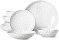 HOMBENE Large Dinnerware Set 16 Piece Service for 4 Plates and Bowls Sets High-fired at 2372°F for Dessert Salad and Pasta Dishes Set w/Cereal Bowls