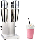 Electric Milkshake Maker 110V 18000RMP Commercial Stainless Steel Drink Mixer Machine Smoothie Malt Blender with 2 Speed Adjustable (Double Head)