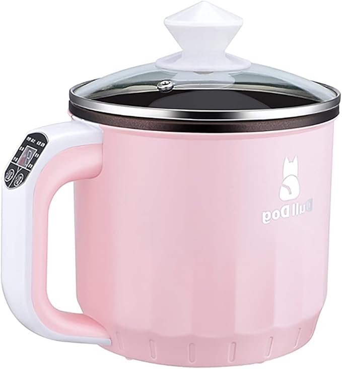 THEGA Rice Cooker - 1.9L Pink Multifunctional Home Cooker/Frying Pan/Wok/Soup Pot Steamer Basket