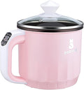 THEGA Rice Cooker - 1.9L Pink Multifunctional Home Cooker/Frying Pan/Wok/Soup Pot Steamer Basket