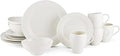 Mikasa Swirl White 16 Piece Dinnerware Set Service for 4