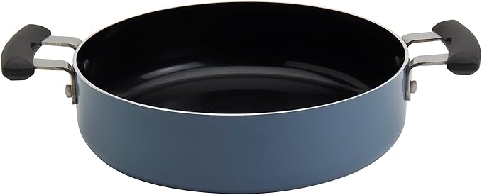 Denmark Tools for Cooks 7 Piece Ceramic Nonstick Aluminum Nesting Cookware Set Pots Pans Blue