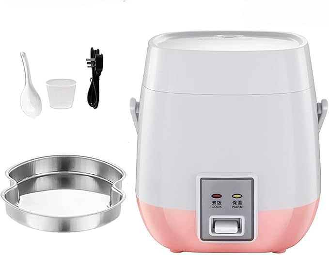 Mini Rice Cooker Household Small Multi-Function Rice Cooker One-Button Switch Automatic Heat Preservation for 1-2 People (B 1) (A 3)