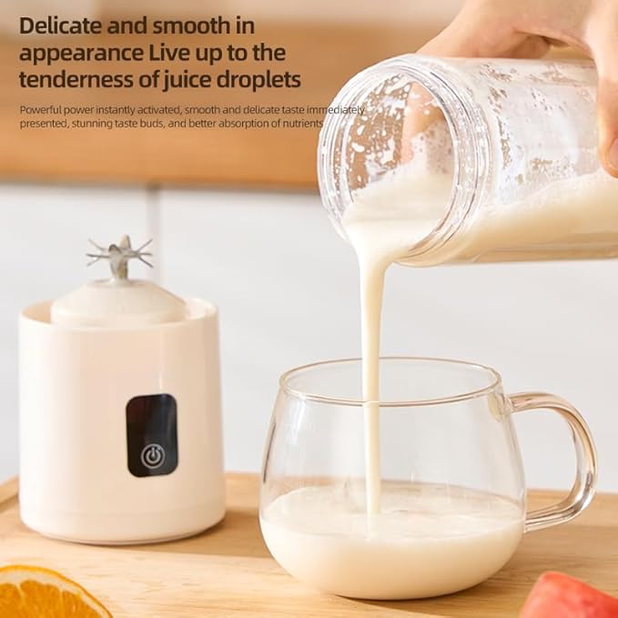 Portable Blender for Smoothie 35W Personal Blender with 12 Stainless Steel Blades Rechargeable USB-C Electric Juicer for Protein Shake &amp Juicing Travel Gym Office (White)