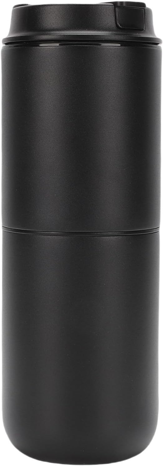 Electric Coffee Maker With Mill 350ML Cordless Rechargeable Battery Operated Coffee Machine Semi Automatic Cup For Camping Office Travel (Black)