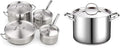 Cooks Standard Professional Stainless Steel Cookware Set 8PC 8 PC Silver &amp 8-Quart Classic Stainless Steel Stockpot with Lid 8-QT Silver