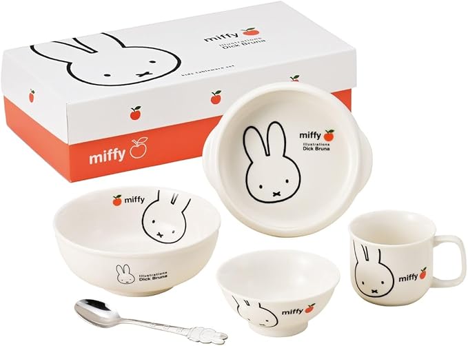 日本陶彩 miffy (apple) dinnerware gift set White