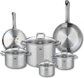 ELO 9504450 6-Piece Cookware Set 2 Frying Pans 24 and 28 cm and 4 Saucepans 14 16 20 and 26 cm Elo Profi Citrine Stainless Steel Induction